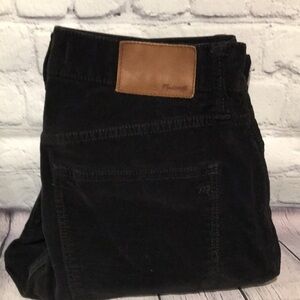 Madewell black velvet 9 inch high-riser skinny skinny pants size 25